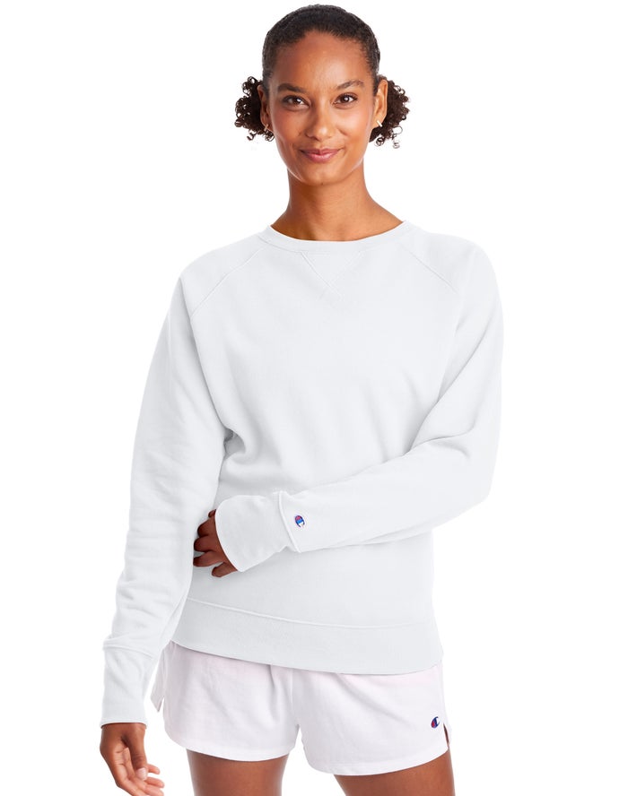 Sudadera Champion Mujer - Powerblend Fleece Classic Crew ( Blancas ) 1253076-OK